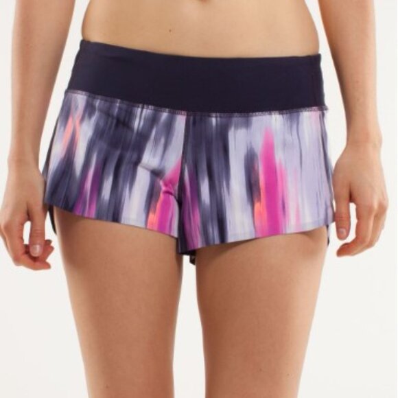 Lululemon Run: Speed Short *Naked Seam Mirage Deep Indigo / Black - Picture 1 of 5